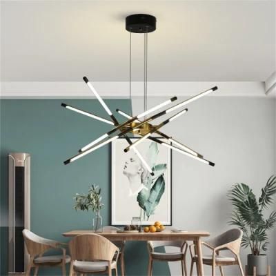 Nordic LED Pendant Lamp for Home Living Room Dining Kitchen Bedroom Modern Black Gold Frame Loft Chandeliers Lighting Fixtures
