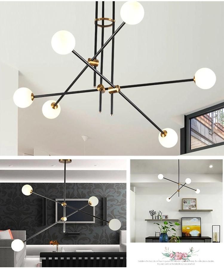 New Design Glass Ball Shade Lamp Decorative Metal Pendant Light