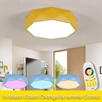 Contemporary Kitchen Kids Room Round RGB Ceiling Lights with Remote Controller (WH-MA-34)