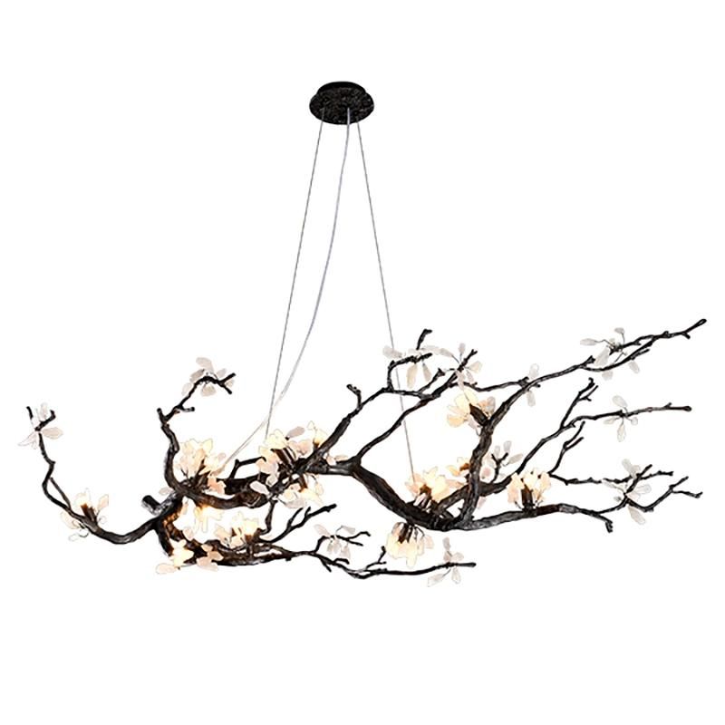 Chinese Style Dining Room Light with Brass Branch Plum Chandelier