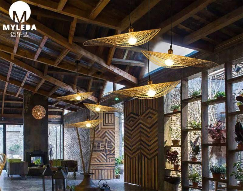 Chinese Style Shade Restaurant Stair Bamboo Pendant Light