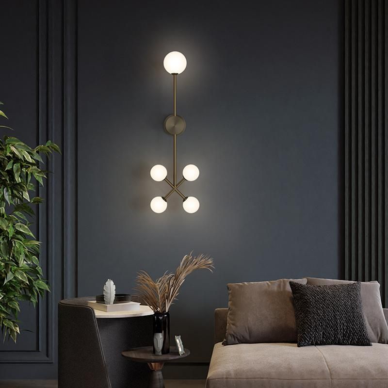 Copper Bedside Wall Lamp Bedroom Nordic Corridor Background Wall Creative Personality Lighting