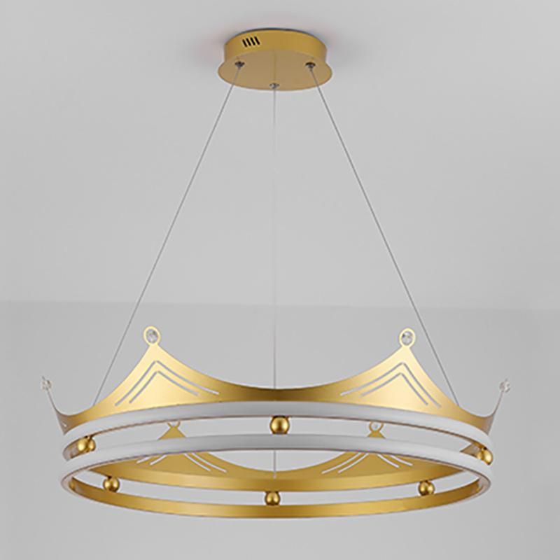 Crown Design Modern Style Living Room Chandelier Bedroom Pendant Lamp