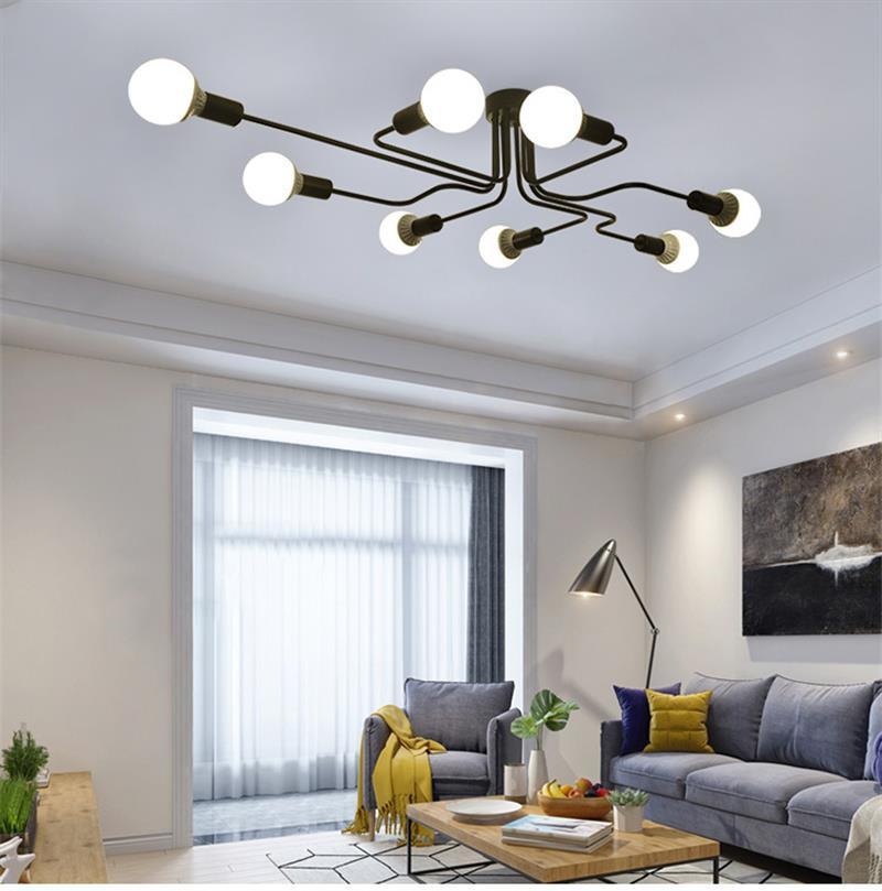 LED American Creative Simple Modern Living Room Wrought Iron Industrial Wind Ceiling Lamp