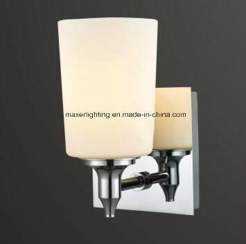 Single Light E26 Opal Glass Wall Lamp for Bathroom