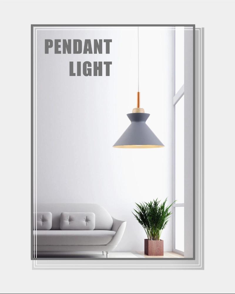 Morden Iron and Oak Ceiling Hanging lamp Interior Suspension pendant light