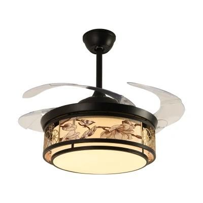 Dafangzhou 72W Lighting Ceiling Fan Light Change LED Silent Fan Chandelier with Remote Ceiling Fan for Living Room Room Rectangular Chandelier