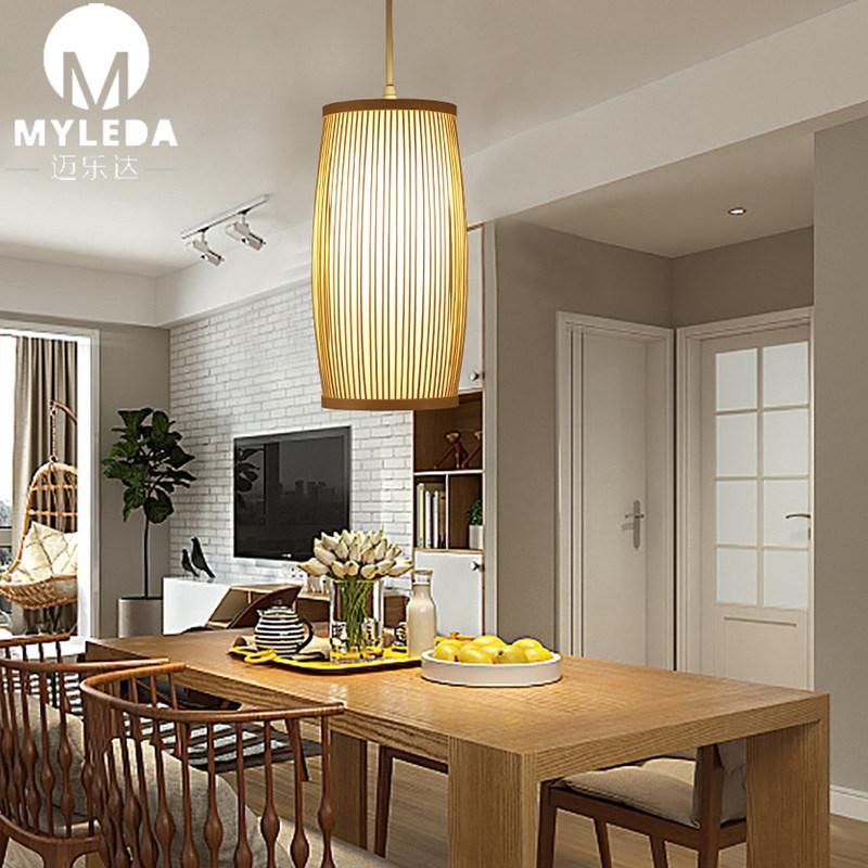 Japanese Style Bamboo Wooden LED Pendant Lighting for Restaurant Decoration