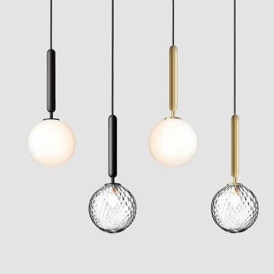 Nordic Glass Ball Pendant Light Creative Bedroom Lamp Personality Stairs Hanging Lights Pendant Light (WH-AP-248)