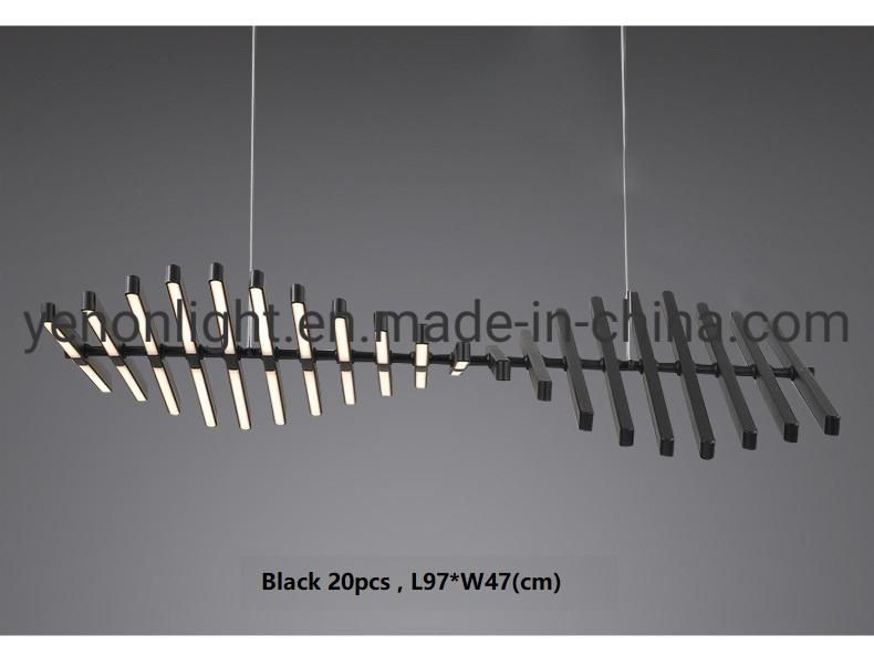 Piano Key Lamp Body Design Fishbone Style LED Iiron Pendant Light