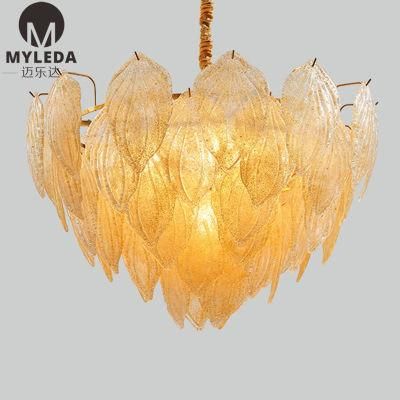 European Modern Interior Decorative Luxury Flower Leafs Chandelier Pendant Lighting