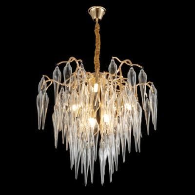 2022 New Postmodern Elegant Light Luxury Living Room Dining Room Villa Golden Aluminum Crystal Chandelier