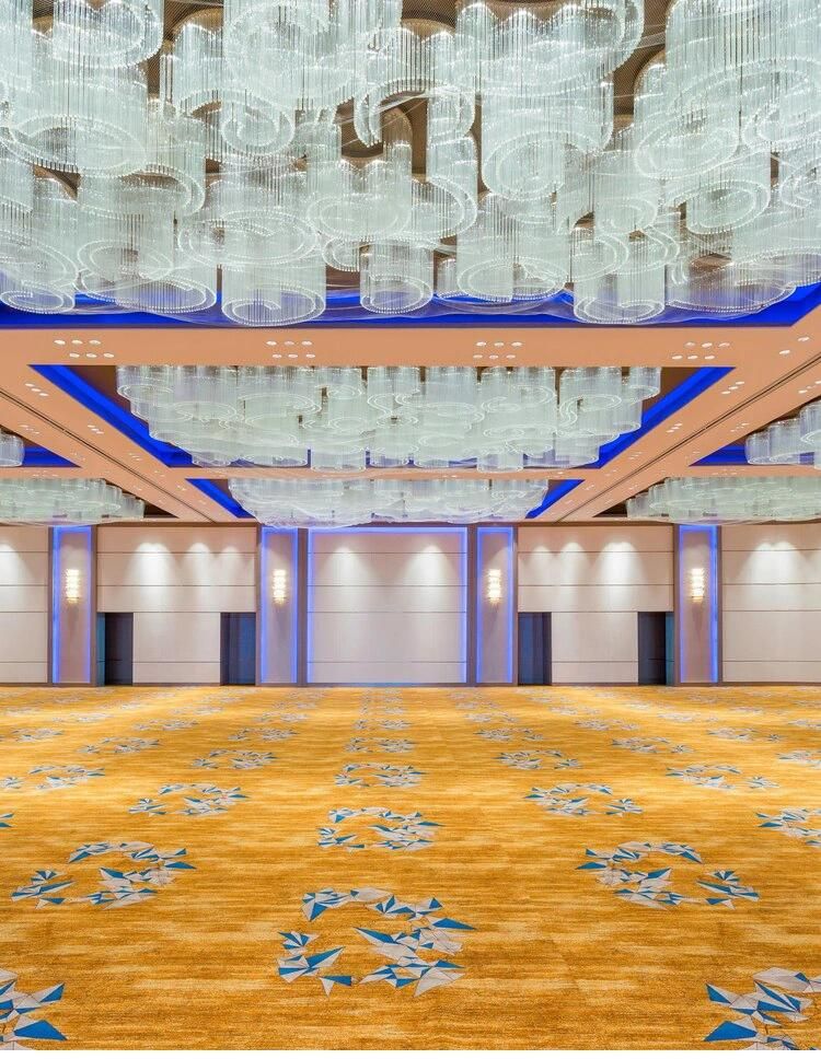 White Luxury Modern Stair Hotel Banquet Hall Large Glass Project Custom Chandelier