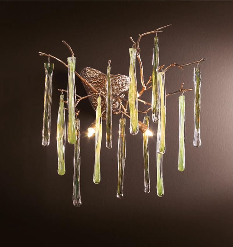European Villa Stairs Copper Crystal Glass Chandeliers Lighting
