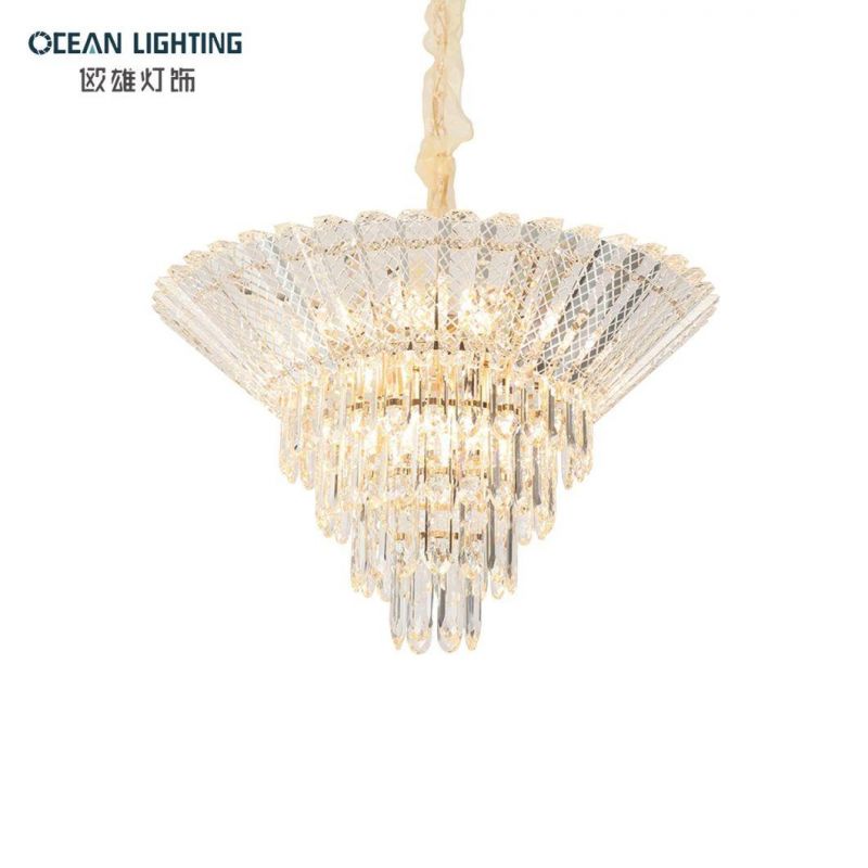 Golden Ligthing Dia40*H27cm Round Iron E14X7 Diamon K9 Crystal Chandelier