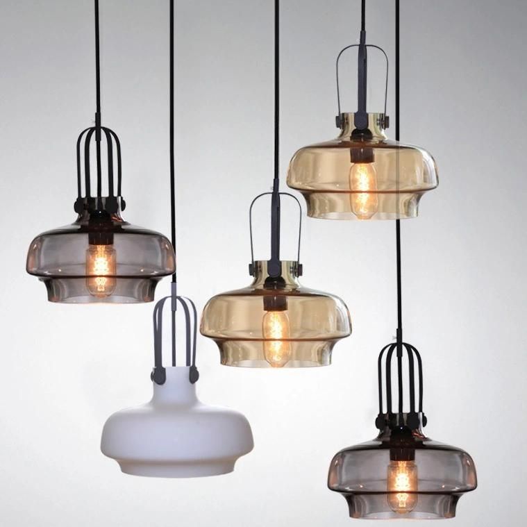 Smoked Glass Ceiling Pendant Lamp Fixtures Indoor Decoration (WH-GP-24)