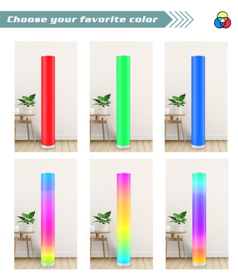 Remote Control Dimming RGB Smart Atmosphere Light Indoor Lighting LED Cylindrical Floor Lamp