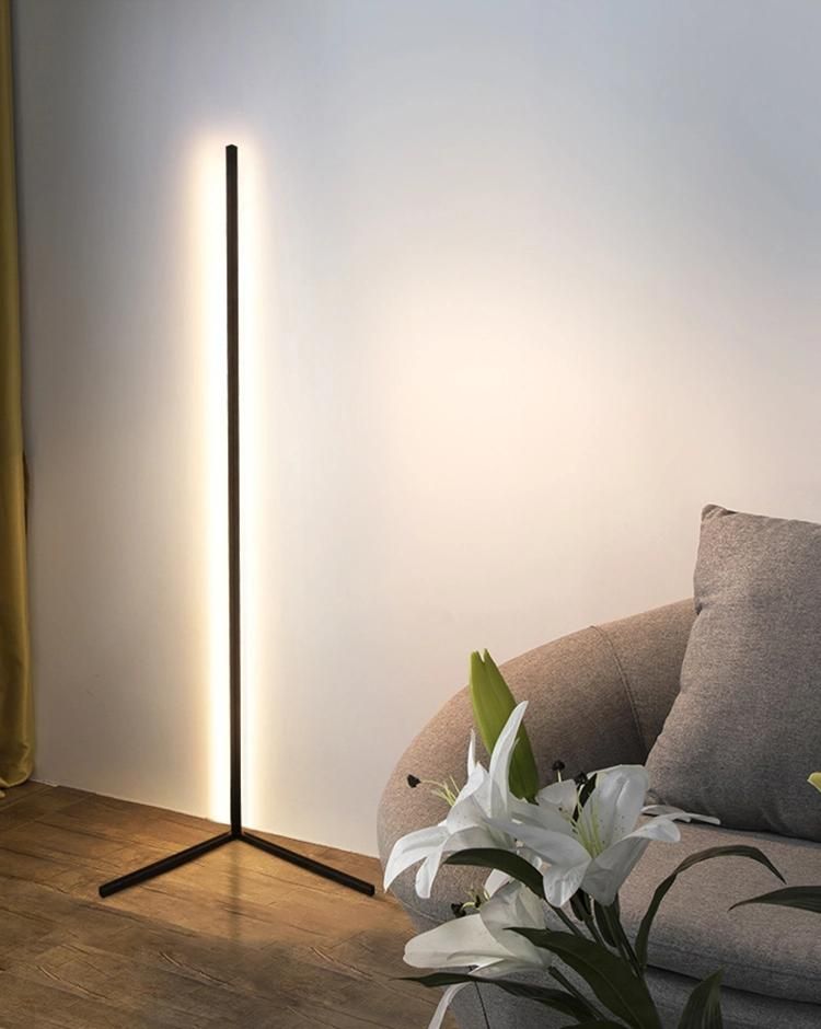 Tube Light New Design with Marble Base LED Corner Floor Lamp, Color Change by Switch