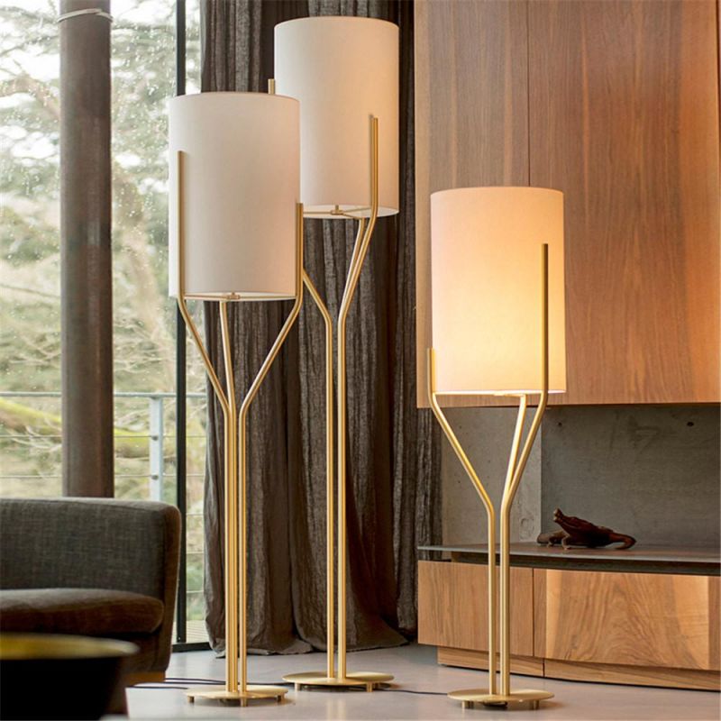 Hotel Project Modern Standing Lighting Floor Lamp with Fabric Shade