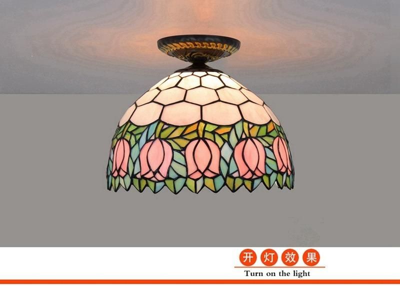 Tiffany Pink Color Ceiling Lamp Dining Room Hallway Sitting Room Light (WH-TA-17)