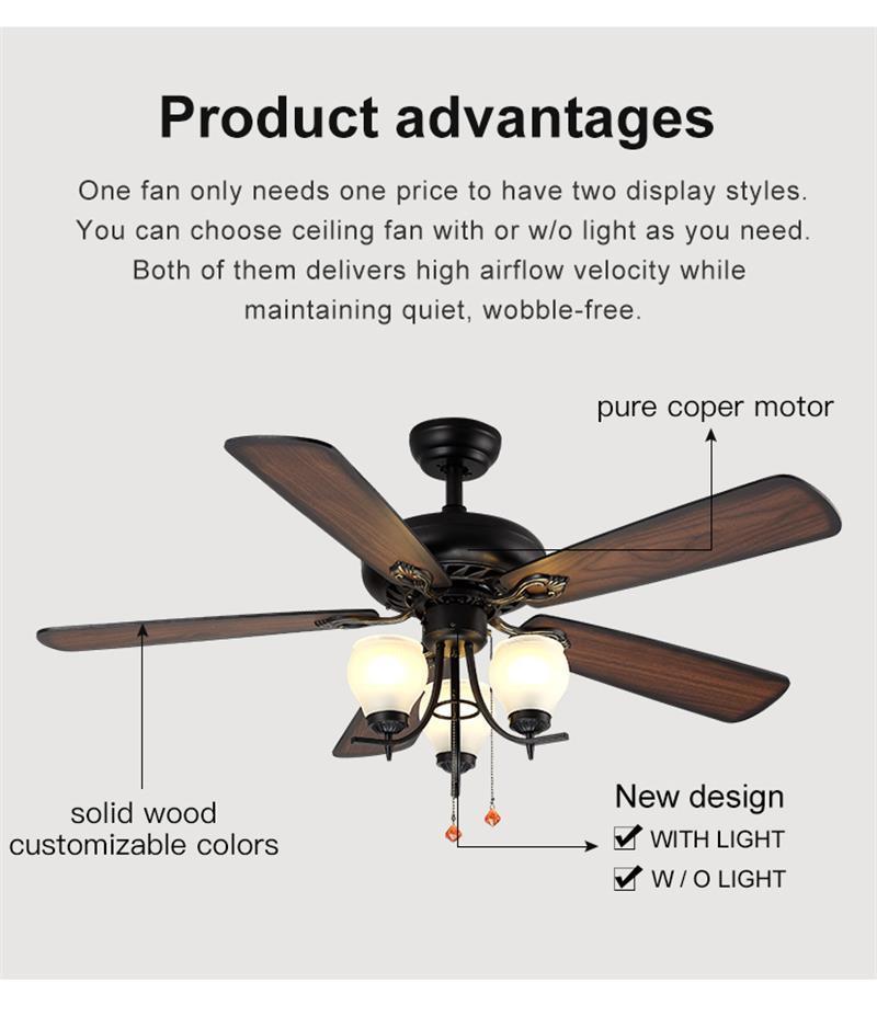 Nordic Minimalist Style Interior Lights Bedroom LED Ceiling Fan