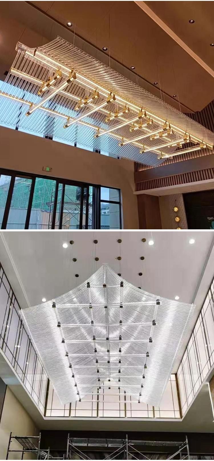 Low Power Consumption KTV Commercial Space Big Luxury Iron LED Project Chandelier Light