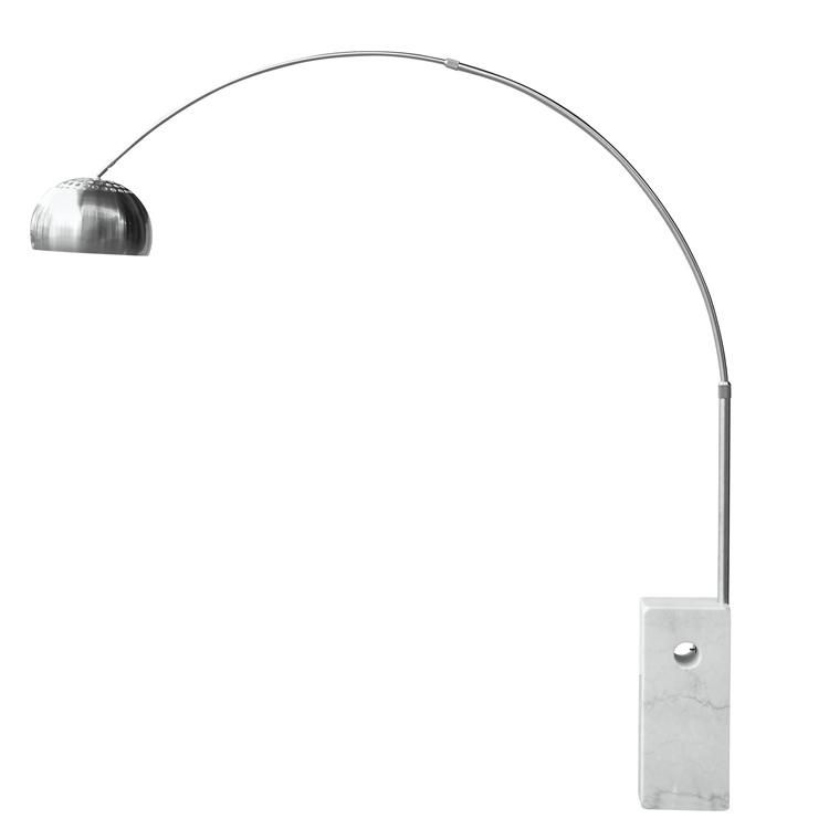 Modern Style White Marble Arco Standing Floor Lamp