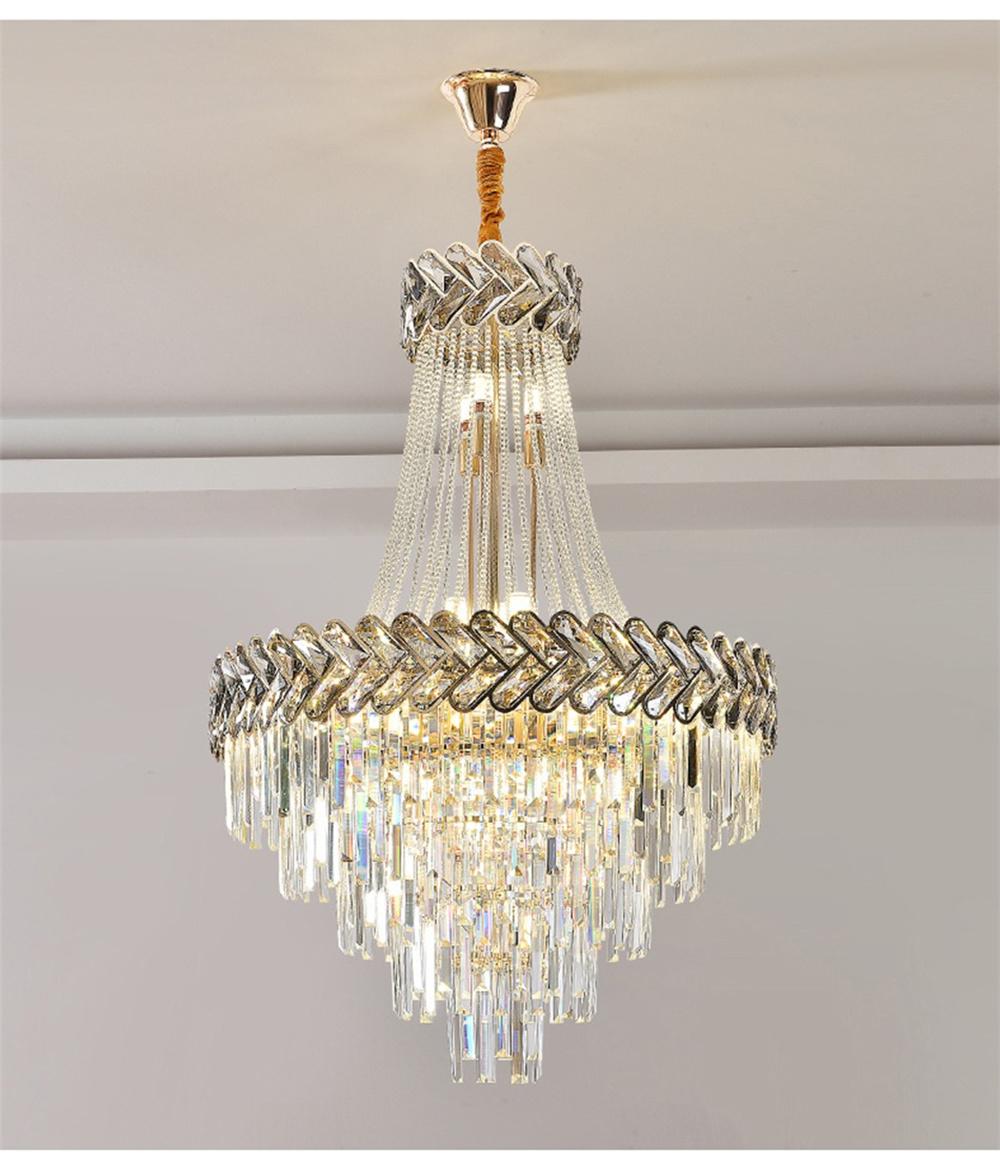 Modern Crystal Chandelier Lighting High Quality Gold LED Hanging Lamp for Living Room Bedroom Staircase Indoor Lighting