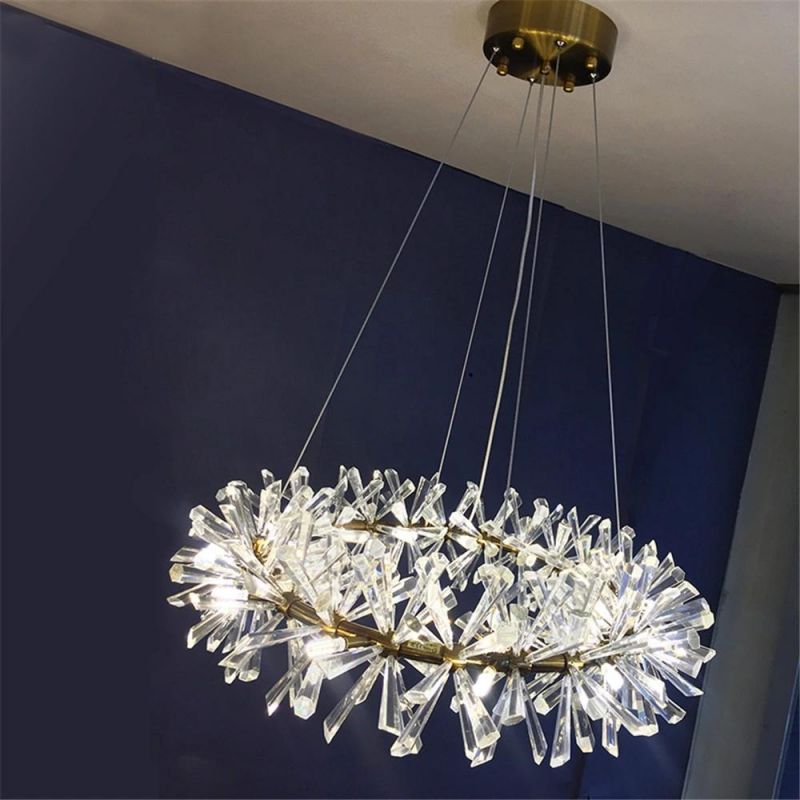 G4 220V/110V Flower Crystal Chandelier for Home Decoration