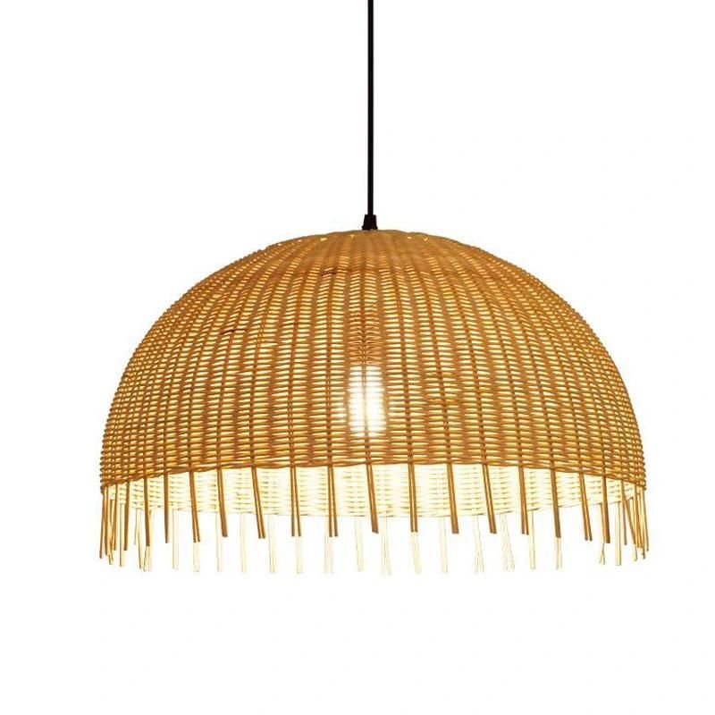 Wicker Rattan Shade Pendant light Fixture Wire Asian Nordic Creative Hanging Ceiling Lamp Droplight (WH-WP-34)