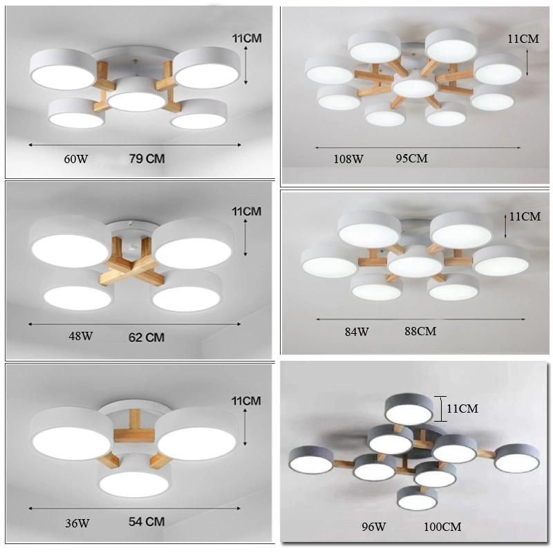 Nordic Modern Hotel Apartment Villa LED Ceiling Lamp Wooden Chandelier (WH-WA-14)