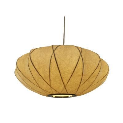 New Design Hotel Home Art Lighting Oval Hanging Lamp Retro Silk Villa Pendant Light Ceiling Lights Chandeliers Pendant