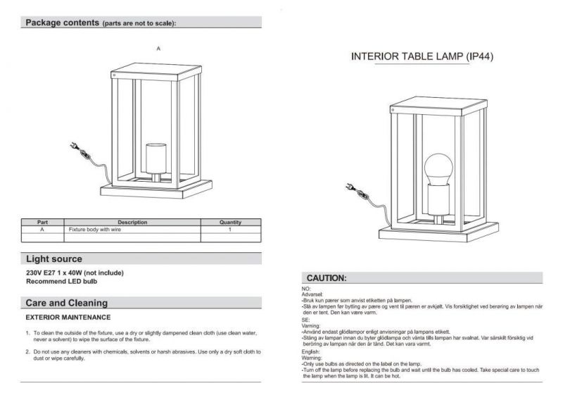 modern Nordic Outdoor Table Lamp Portable Patio Table Lantern 40W LED IP44 Waterproof Lantern with Nightstand for Dinner Patio Bedside Living Room