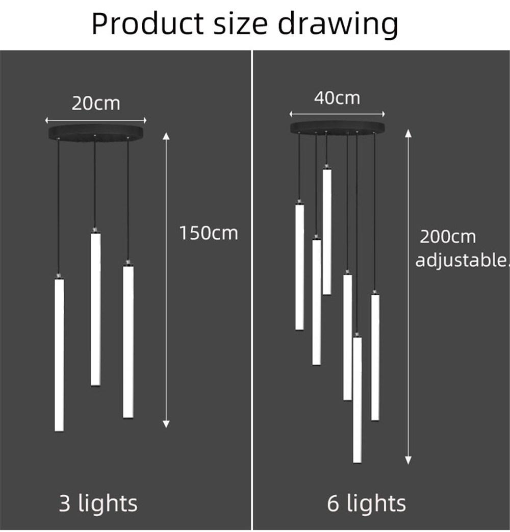 Modern LED Stair Chandelier Hanging Lamp