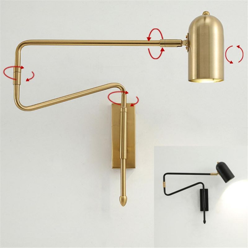Modern LED Wall Lamps Angle Adjustable Bedroom Bedside Reading Lamp Living Room Decoration Study Iron Wall Light Fixtures
