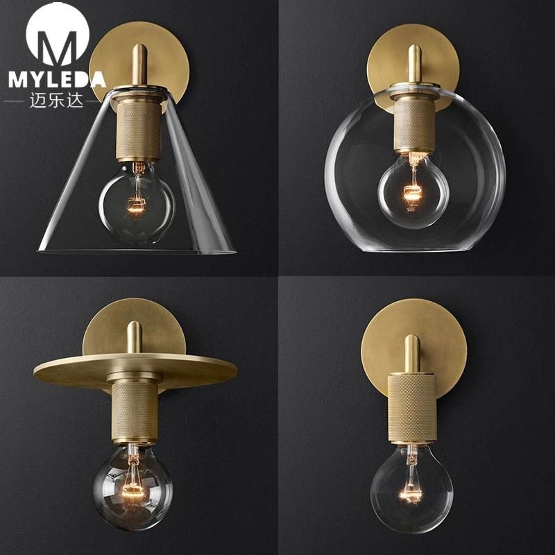 220V Modern Glass Shade LED Wall Mounted Light