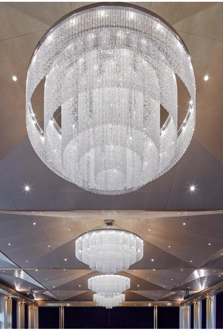 Super Brightness Business Center Big Luxury Hotel Lobby Custom Project LED Chandelier Lamp