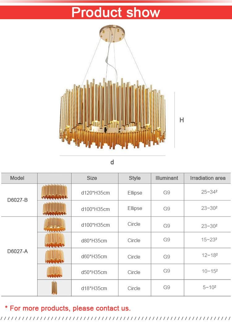 Hotel Metal Lamp Modern LED Pendant Light Chandelier