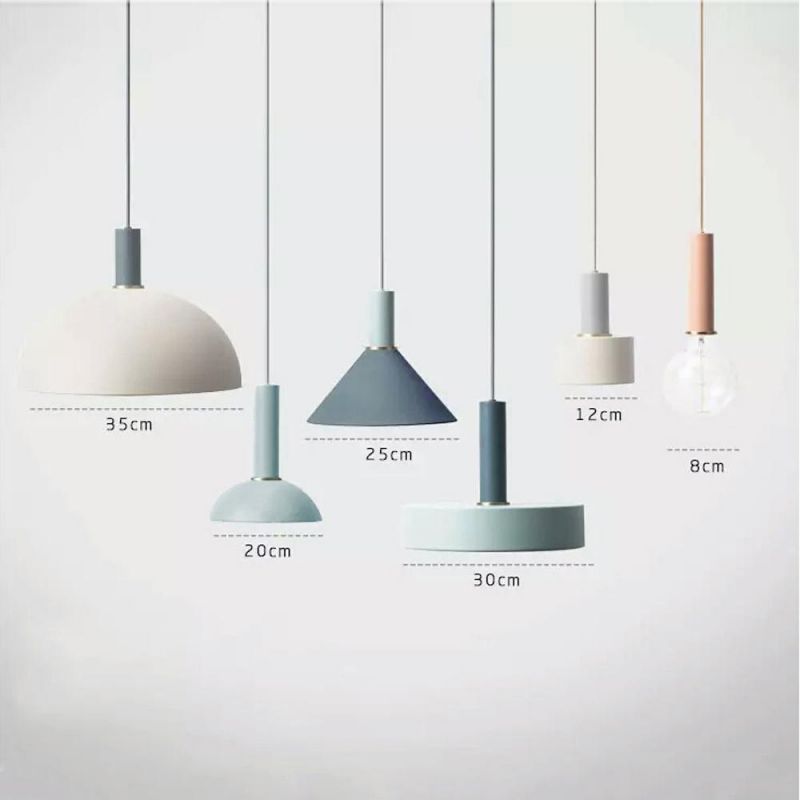 Hot Selling Wholesale Modern Minimalist LED 9W Chandelier Macaron Color Restaurant Cafe Pendant Lights