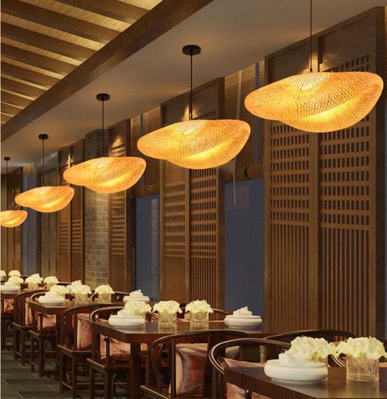 Handmade Bamboo Weaving Art Lamp Bamboo Art Dining Room Bedroom Bamboo Rattan Light (WH-WP-38)