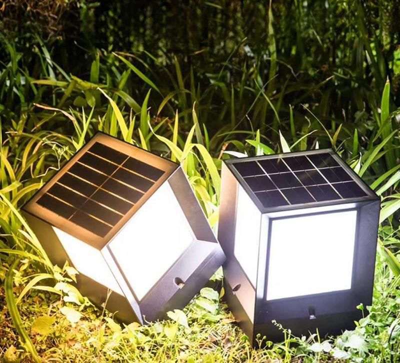 LED Solar Fence Solar Powered Pillar Lamp Outdoor Waterproof IP65 Wall Light for Villa Courtyard Landscape Garden Decor