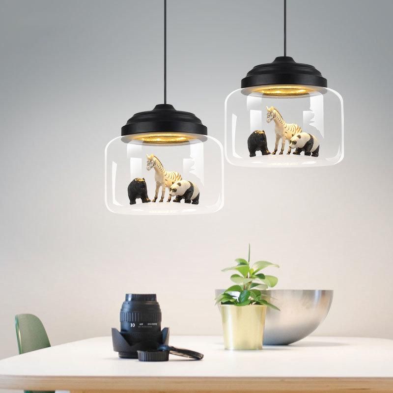 Glass LED Pendant Lights Nordic Hanglamp Kitchen Restaurant Glass Kids Lamp (WH-GP-37)