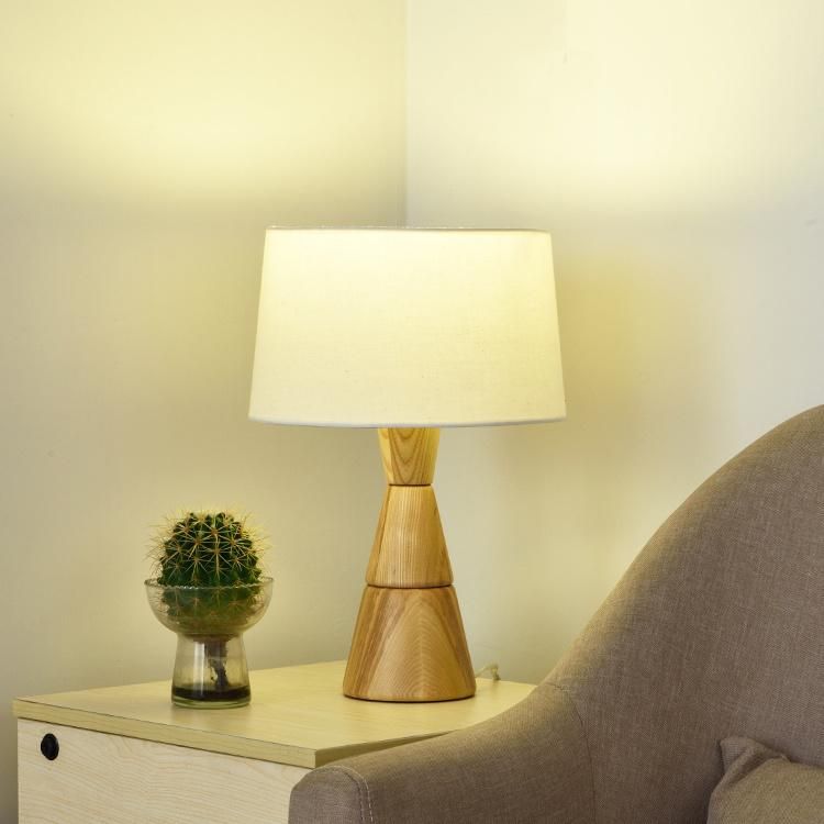 Wood Body and Fabric Shade Table Lamp Simple Floor Lamp