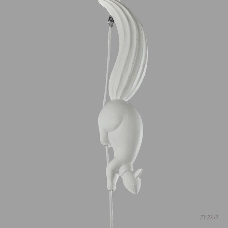 Creative Animal Squirrel Resin Pendant Lights Children′s Room Home Decor Hanging Lights Simple Modern Bar Kitchen Decor Hanglamp