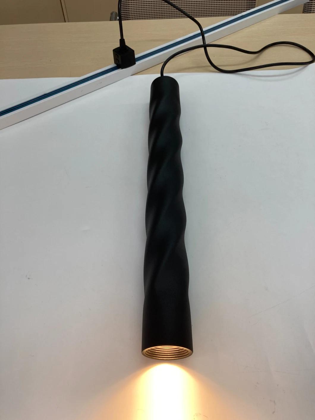 Modern LED Pendant Lamp Black Aluminum Long Tube Hanging Lamp with Brand LED Chip and Driver for Decoration Indoor Ceiling Light