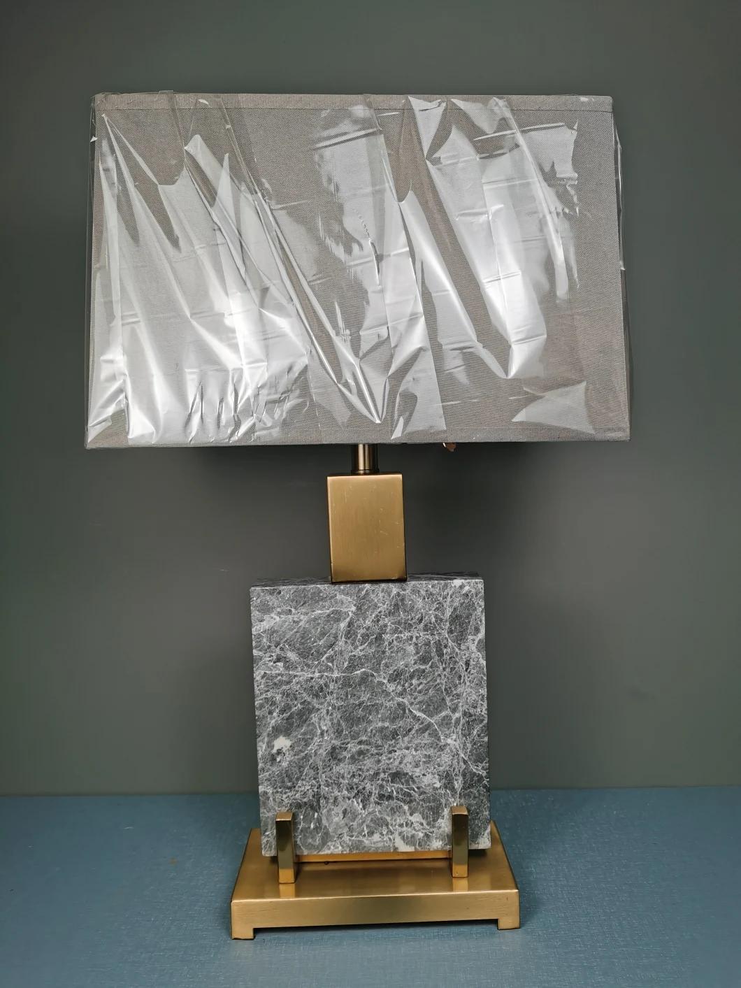 Designer Modern Minimalist Marble Table Lamp Fabric Lampshade Living Room Bedroom Creative Study Bedside Table Lamp