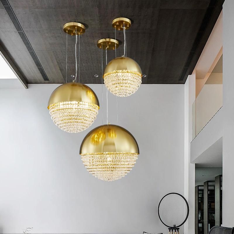 Ball Shaped Vintage Crystal Chandelier Bar Chandelier Bedroom Pendant Lamp