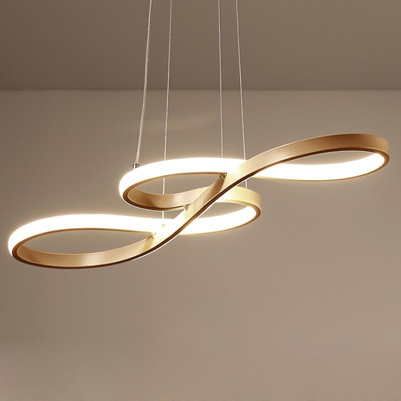 LED Dining Room Home Decoration Gold Hanging Surface Mounted Acrylic Pendant Lighting