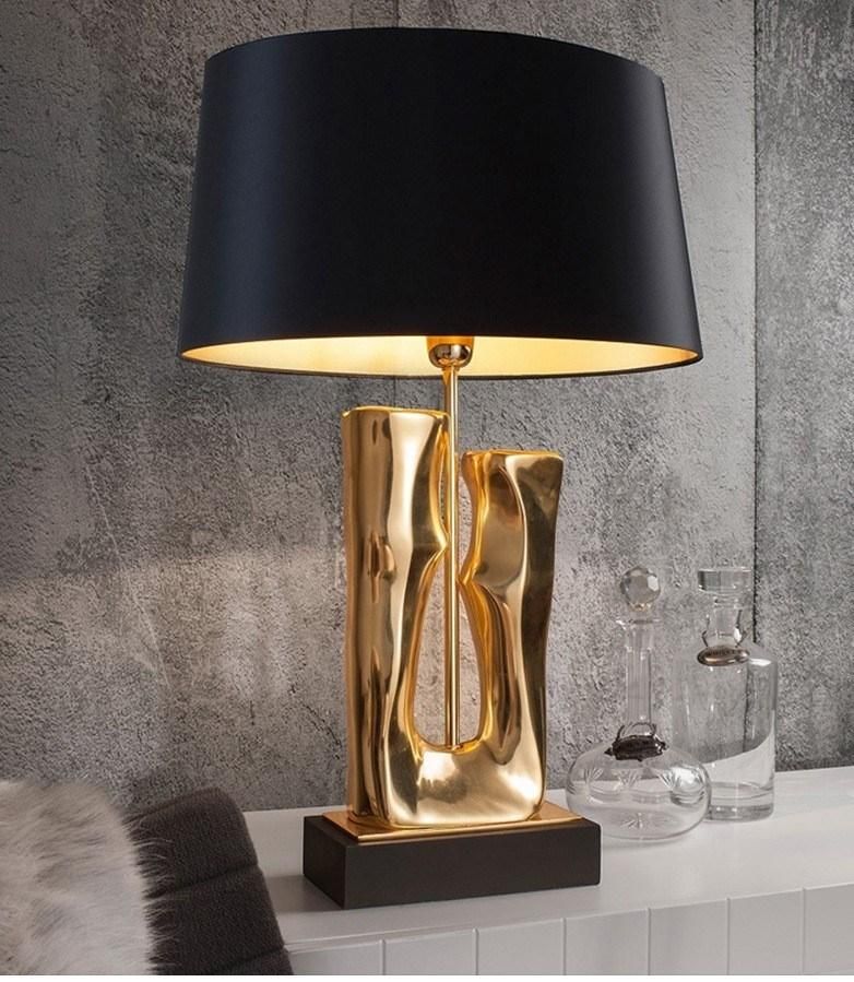 Nordic Fashion Light Luxury Simple Gold Resin Table Lamp Post Modern Designer Creative Art Hotel Living Room Lamp