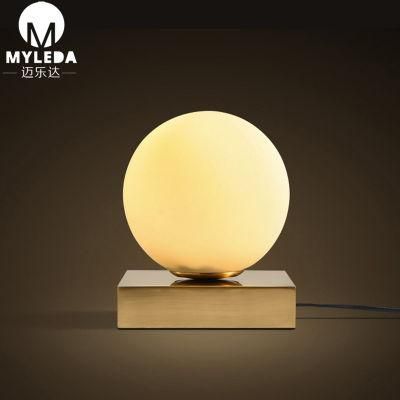 Be Droom Decorative Brass Decoration Steel Table Lamp with Glass Shade